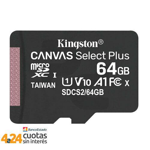 Memoria 64GB microSDXC (100MB/s) UHS-I U1 A1 Canvas Select Plus