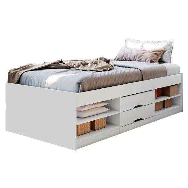 Cama Funcional 1 Plaza Karina 2 Cajones Blanco