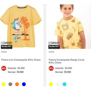 Variedad De Poleras Niño Chess