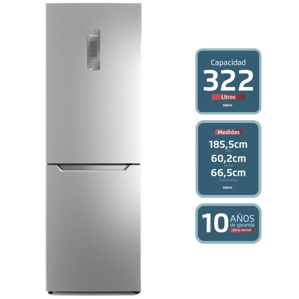 Refrigerador Fensa 322L No Frost Bottom Freezer con Puerta Reversible DB60S Inox