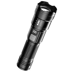 Pack 2 Linternas Led de Alta Potencia con Zoom Telescópico, Recargable USB
