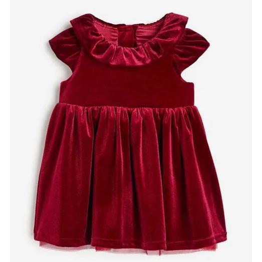 Vestido Para Bebé De Terciopelo Con Cuello HyM