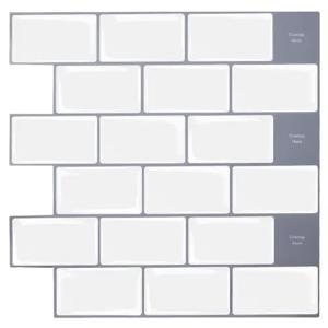 Mosaico Autoadhesivo 30x30 Cm Brick New York Blanco Briketo