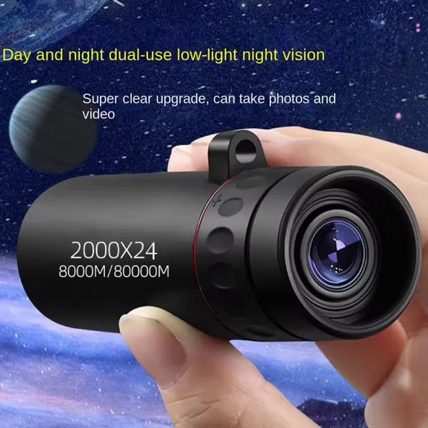 Telescopio Monocular HD de 2000x24 para Teléfono Móvil con Soporte