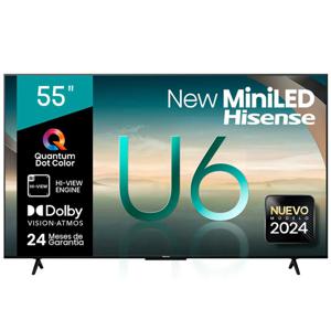Mini LED 55" Hisense 55U6N Smart TV 4K UHD