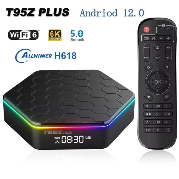 TV Box Smart Wifi6, BT5, Allwinner h618, 32GB, 4GB, T95ZPLUS 4K, Android 12