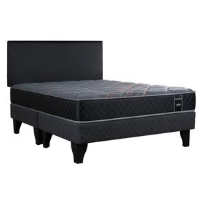 Cama Europea Celta 2 Plazas Black Plus Base Dividida + Respaldo