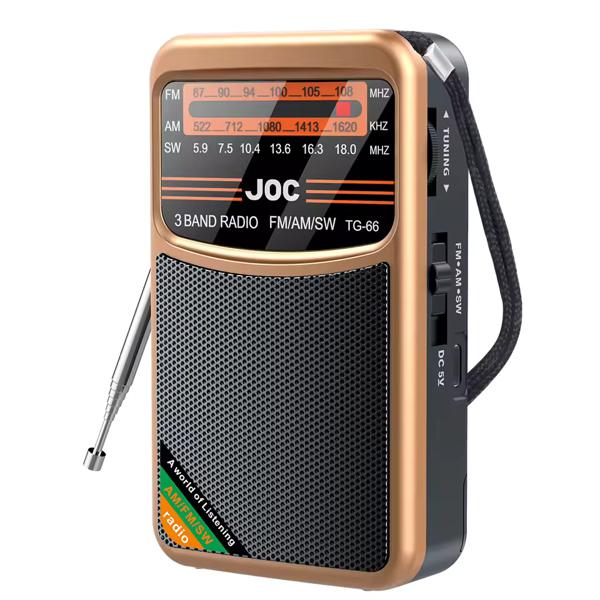 Radio de Bolsillo de Emergencia FM AM SW, Recargable USB tipo C