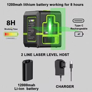 Nivel Láser 2 Líneas Horizontal Vertical Automático 360° Recargable USB Lfine