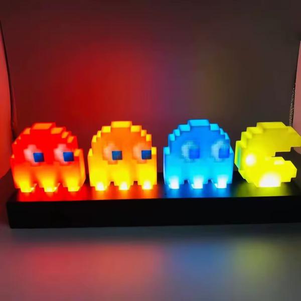 Lámpara LED Pac-Man, USB o AAA, 3 Modos de Iluminación