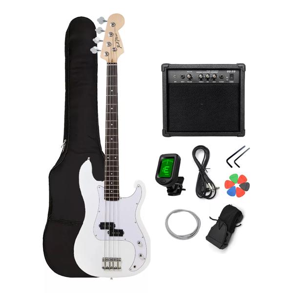 Bajo Eléctrico Ibrah 4 Cuerdas + Amplificador 20w + Acces