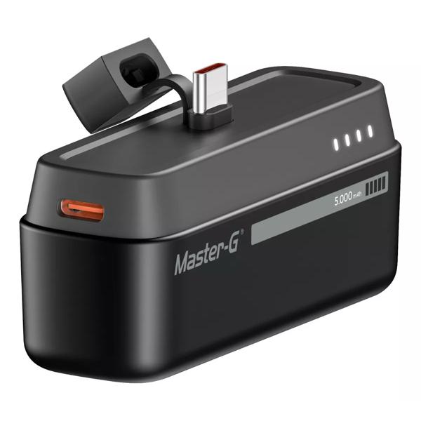 Batería Externa Cargador Base Portátil Pocket 5000 Mah Tipo USB C Negro Master-G