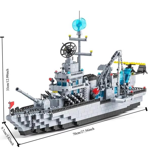 Barco Militar de Bloques 1560 Piezas, 74cm