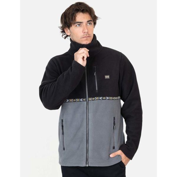 Poleron Micropolar Maxi Negro Hombre Maui And Sons