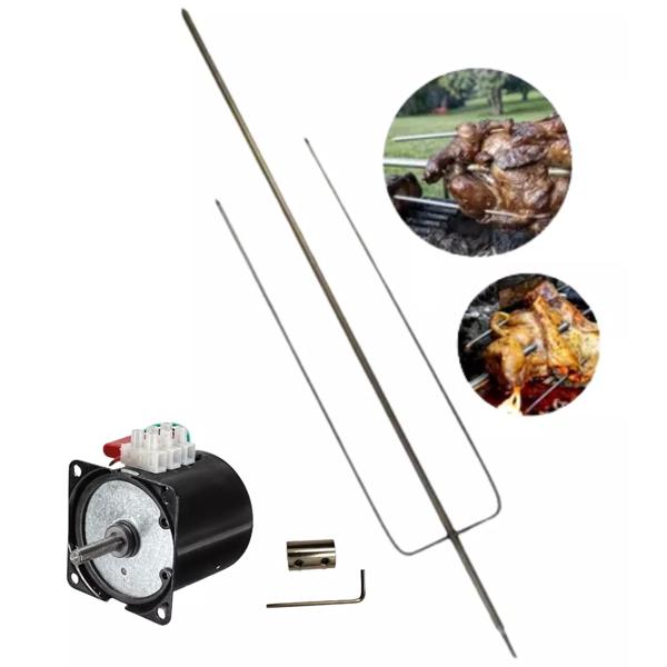 Motor Asado 14w Quincho Motor 30kg + Tridente Asado 110cm