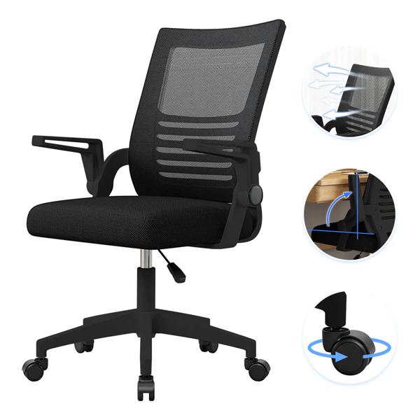 Silla Escritorio Emilia Oficina Ergonomica Acolchada Negra