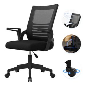 Silla Escritorio Emilia Oficina Ergonomica Acolchada Negra