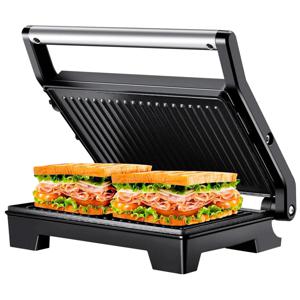 Sandwichera Grill Doble Nappo Panini Parilla 1000w Color Plateado