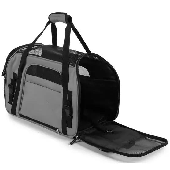 Bolso Transporte Mascota Cuadrado M Gris Pet's Fun
