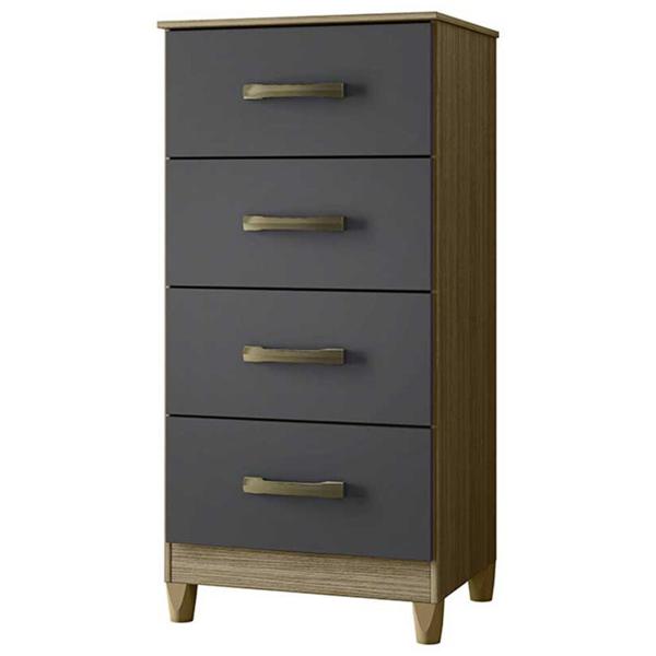 Cómoda Vekkahome Mobi 4 Cajones Gris