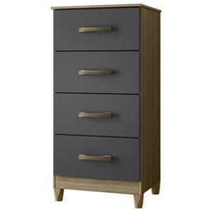 Cómoda Vekkahome Mobi 4 Cajones Gris