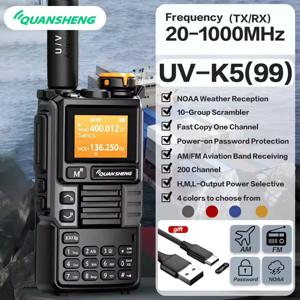 Walkie-Talkie UV-K6, 5W, Carga UHF, VHF, DTMF, FM, NOAA, Quansheng