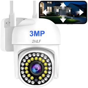 2NLF 3MP Cámara De Seguridad Exterior Wifi ip 360° Impermeable HD Color Blanco