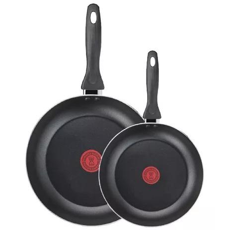 Set De 2 Sartenes Easy Cook Tefal 24 Cm Y 30 Cm Aluminio Color Negro