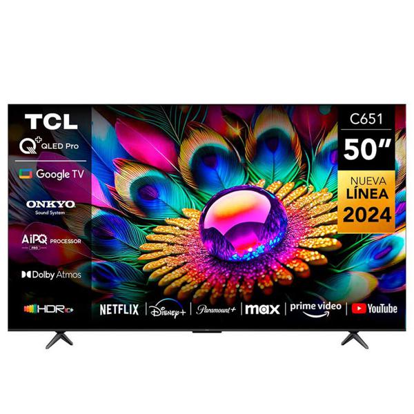 QLED 50" TCL C651 Smart TV 4K, Sonido Onkyo, Google TV