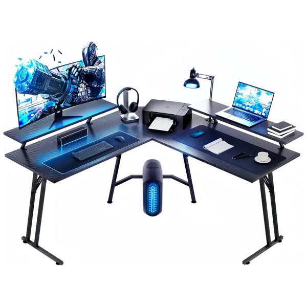 Escritorio Esquinero En Forma L Con Estantes 120cm Gamer