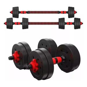 Juego De Mancuernas Ajustables 3 En 1 De 20 Kg Negro