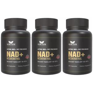 Pack 3 Nad+ Nicotinamide Rasveratrol 500mg 90 Cápsulas C/U