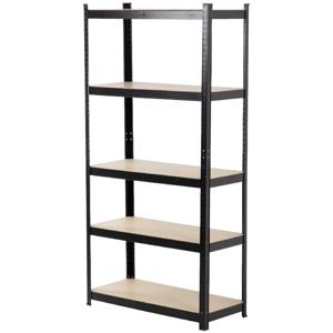 Estante Organizador 5 Niveles Madera 180x90cm Negro Kingshouse