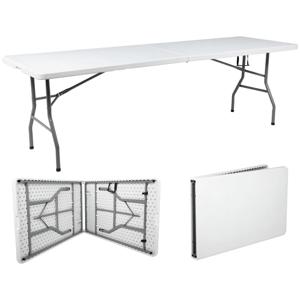 Mesa Plegable 1.8 Mts Tipo Maleta Portatil Camping Jardin Color Blanco