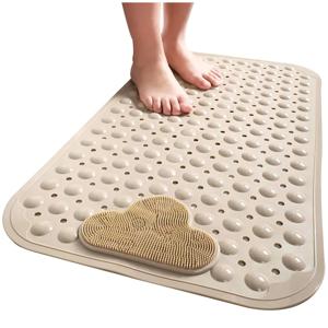 Piso De Goma Antideslizante Para Tina O Ducha Con Cepillo Para Pies 40x70cm