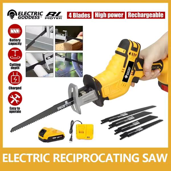 Sierra Recíproca para Madera, Metal y Plástico, Compatible con Batería Dewalt 20V