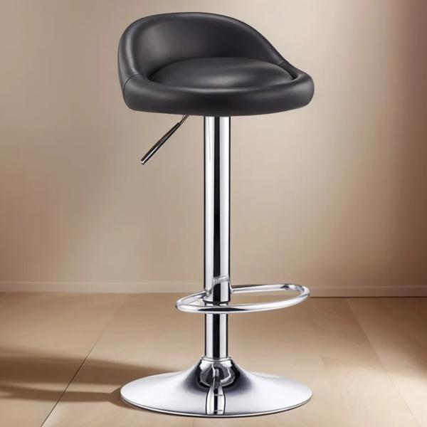 Silla Piso Bar Altura Regulable Taburete Color Negro