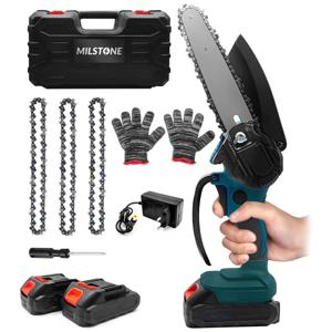 Motosierra Electrica Milstone Inalámbrica 2 Baterias y Accesorios