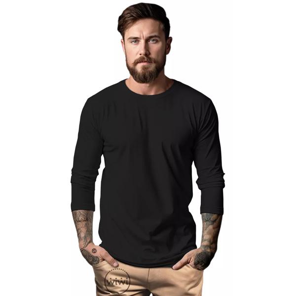 Polera Manga Larga Algodón Básico Hombre Adultos Calidad Eu