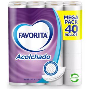 Papel Higiénico Favorita Acolchado 40 Rollos 22m