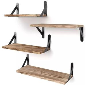 Kit 4 Repisas Flotantes De Madera Multipropósito
