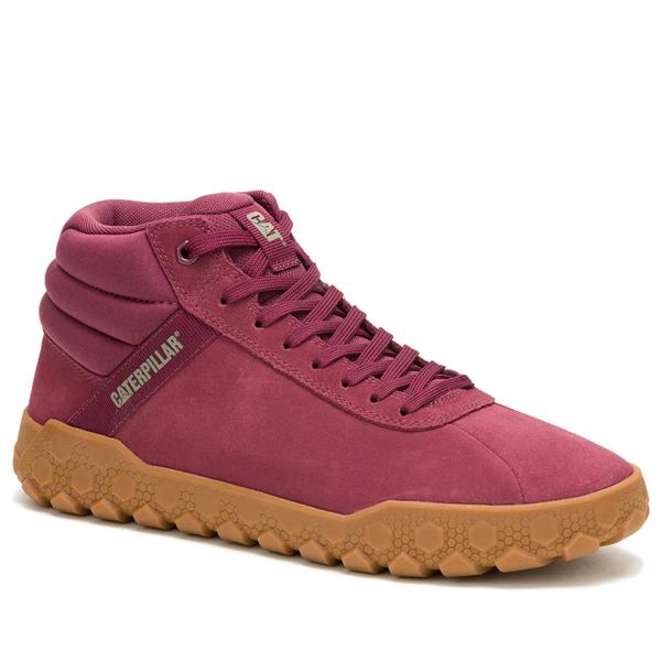 Zapatilla Con Caña Gamuza Hombre Hex + Mid Burdeo Cat