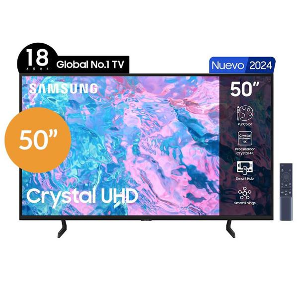 Smart TV Led 50" Samsung UN50CU7090GXZS, Ultra HD 4K
