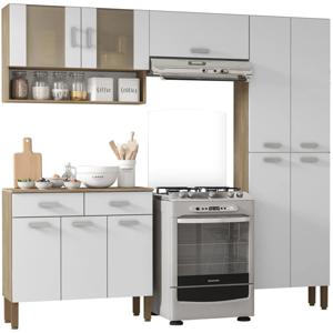 Kit Mueble Cocina New Quartz Nogal White 220x201x36 Cm Parana