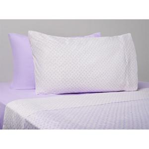 Juego De Sábanas Ripley Home Estampadas 2Pl + 4 Fundas Hoja Morada