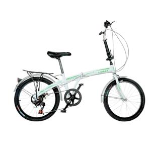 Bicicleta Aro 20 Plegable Lumax 7 Cambios Parrilla Trasera Blanca