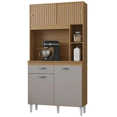 Kit Cocina 4 Puertas Duda Damasco/ripado/Off White