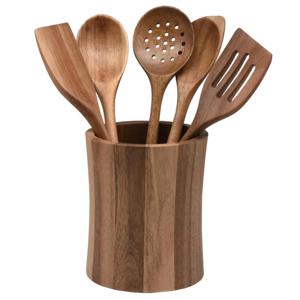 Utensilio 5 Piezas + Base Acacia