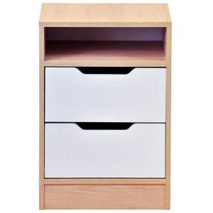Velador Mobikit Misuri Carvalo-Blanco 2 Cajones