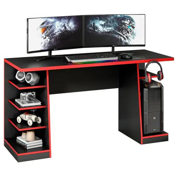 Escritorio Gamer Tetris Negro/Rojo Home Mobili